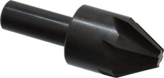 Hertel - 1" Head Diam, 1/2" Shank Diam, 6 Flute 60° High Speed Steel Countersink - 2-3/4" OAL, 0.328" Nose Diam, Straight Shank - Apex Tool & Supply