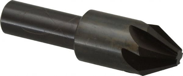 Hertel - 3/4" Head Diam, 1/2" Shank Diam, 6 Flute 60° High Speed Steel Countersink - Apex Tool & Supply