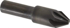 Hertel - 1/2" Head Diam, 3/8" Shank Diam, 6 Flute 60° High Speed Steel Countersink - 2" OAL, 0.156" Nose Diam, Straight Shank - Apex Tool & Supply