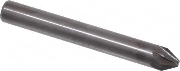 Hertel - 1/4" Head Diam, 1/4" Shank Diam, 6 Flute 60° High Speed Steel Countersink - Apex Tool & Supply