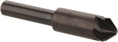 Hertel - 3/8" Head Diam, 1/4" Shank Diam, 6 Flute 82° High Speed Steel Countersink - 2" OAL, Straight Shank - Apex Tool & Supply
