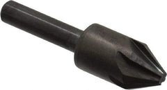 Hertel - 1/2" Head Diam, 1/4" Shank Diam, 6 Flute 60° High Speed Steel Countersink - 2" OAL, Straight Shank - Apex Tool & Supply