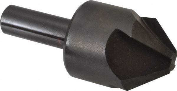 Hertel - 1-1/4" Head Diam, 1/2" Shank Diam, 4 Flute 82° High Speed Steel Countersink - 3-3/8" OAL, Straight Shank - Apex Tool & Supply