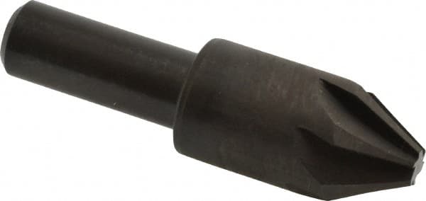 Hertel - 3/4" Head Diam, 1/2" Shank Diam, 6 Flute 60° High Speed Steel Countersink - Apex Tool & Supply