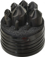 Hertel - 10 Piece, 1/4 to 1-1/2" Head Diam, 90° Included Angle, Countersink Set - Apex Tool & Supply