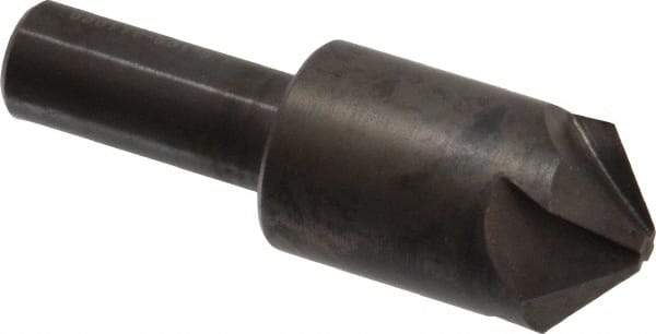 Hertel - 7/8" Head Diam, 1/2" Shank Diam, 4 Flute 100° High Speed Steel Countersink - 2-13/16" OAL, Straight Shank - Apex Tool & Supply