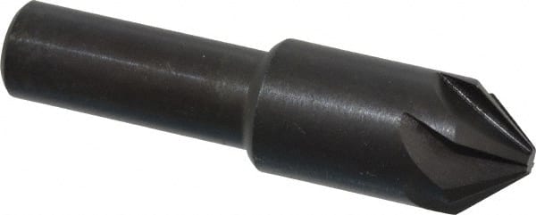 Hertel - 1/2" Head Diam, 3/8" Shank Diam, 6 Flute 82° High Speed Steel Countersink - Apex Tool & Supply