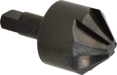 Hertel - 2" Head Diam, 1" Shank Diam, 6 Flute 90° High Speed Steel Countersink - 4-3/8" OAL, Straight Shank - Apex Tool & Supply