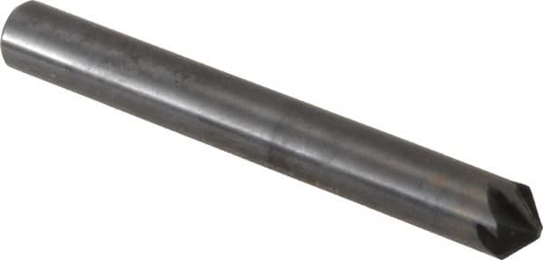 Hertel - 1/4" Head Diam, 1/4" Shank Diam, 6 Flute 100° High Speed Steel Countersink - Apex Tool & Supply