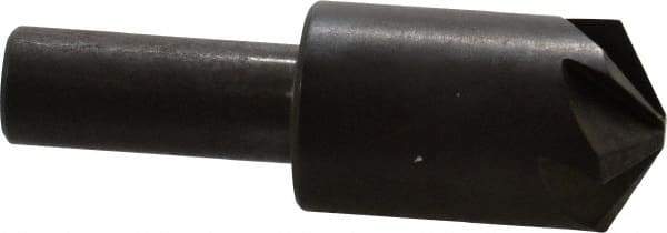 Hertel - 7/8" Head Diam, 1/2" Shank Diam, 6 Flute 120° High Speed Steel Countersink - 2-3/4" OAL, 0.14" Nose Diam, Straight Shank - Apex Tool & Supply