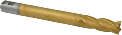 Hertel - 1-1/4", 3-1/2" LOC, 1-1/4" Shank Diam, 12-1/2" OAL, 6 Flute, High Speed Steel Square End Mill - Single End, TiN Finish, Right Hand Cut - Apex Tool & Supply
