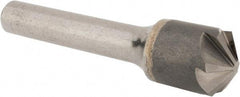 Hertel - 5/8" Head Diam, 3/8" Shank Diam, 6 Flute 120° Solid Carbide Countersink - 2-3/8" OAL, Straight Shank - Apex Tool & Supply