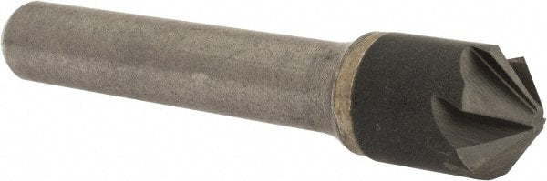 Hertel - 1/2" Head Diam, 3/8" Shank Diam, 6 Flute 100° Solid Carbide Countersink - Apex Tool & Supply