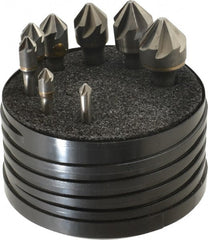 Hertel - 8 Piece, 1/4 to 1" Head Diam, 82° Included Angle, Countersink Set - Apex Tool & Supply