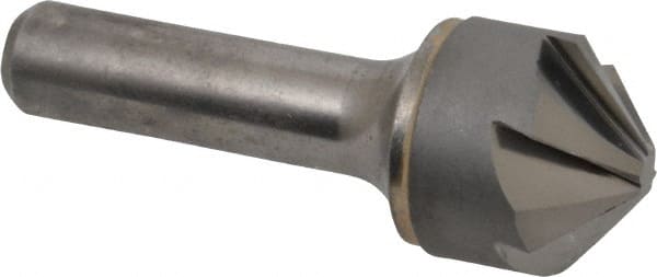Hertel - 1" Head Diam, 1/2" Shank Diam, 6 Flute 100° Solid Carbide Countersink - Apex Tool & Supply