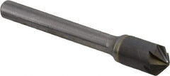 Hertel - 3/8" Head Diam, 1/4" Shank Diam, 6 Flute 100° Solid Carbide Countersink - 2-1/4" OAL, Straight Shank - Apex Tool & Supply