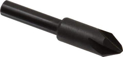 Hertel - 3/8" Head Diam, 1/4" Shank Diam, 4 Flute 60° High Speed Steel Countersink - 1-3/4" OAL, Straight Shank - Apex Tool & Supply