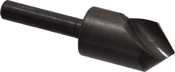 Hertel - 5/8" Head Diam, 1/4" Shank Diam, 1 Flute 90° High Speed Steel Countersink - 2-1/4" OAL, Straight Shank - Apex Tool & Supply
