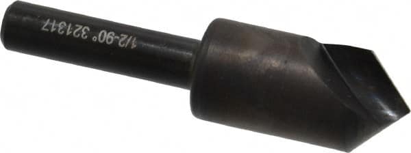Hertel - 1/2" Head Diam, 1/4" Shank Diam, 1 Flute 90° High Speed Steel Countersink - Apex Tool & Supply