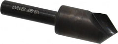 Hertel - 1/2" Head Diam, 1/4" Shank Diam, 1 Flute 90° High Speed Steel Countersink - Apex Tool & Supply