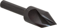 Hertel - 1/2" Head Diam, 1/4" Shank Diam, 1 Flute 60° High Speed Steel Countersink - 2" OAL, Straight Shank - Apex Tool & Supply