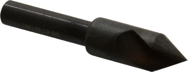 Hertel - 3/8" Head Diam, 1/4" Shank Diam, 1 Flute 60° High Speed Steel Countersink - Apex Tool & Supply