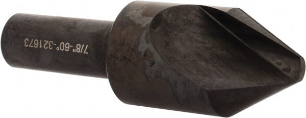 Hertel - 7/8" Head Diam, 1/2" Shank Diam, 1 Flute 60° High Speed Steel Countersink - Apex Tool & Supply