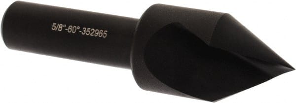 Hertel - 5/8" Head Diam, 3/8" Shank Diam, 1 Flute 60° High Speed Steel Countersink - Apex Tool & Supply