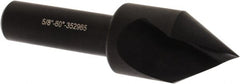 Hertel - 5/8" Head Diam, 3/8" Shank Diam, 1 Flute 60° High Speed Steel Countersink - Apex Tool & Supply