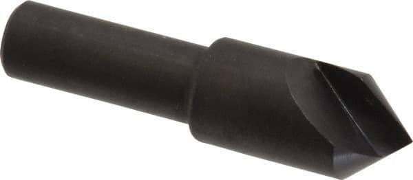 Hertel - 1/2" Head Diam, 3/8" Shank Diam, 1 Flute 82° High Speed Steel Countersink - 2" OAL, Straight Shank - Apex Tool & Supply