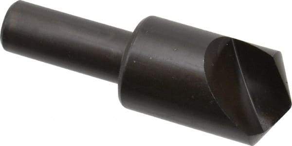 Hertel - 7/8" Head Diam, 1/2" Shank Diam, 1 Flute 120° High Speed Steel Countersink - 2-3/4" OAL, Straight Shank - Apex Tool & Supply
