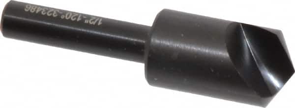 Hertel - 1/2" Head Diam, 1/4" Shank Diam, 1 Flute 120° High Speed Steel Countersink - Apex Tool & Supply