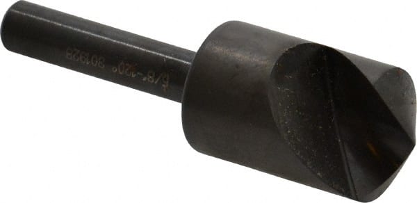 Hertel - 5/8" Head Diam, 1/4" Shank Diam, 1 Flute 120° High Speed Steel Countersink - Apex Tool & Supply