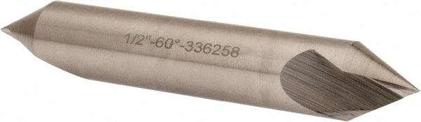 Hertel - 1/2" Head Diam, 1/2" Shank Diam, 1 Flute 60° High Speed Steel Countersink - Apex Tool & Supply