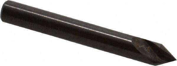 Hertel - 3/16" Head Diam, 3/16" Shank Diam, 1 Flute 60° High Speed Steel Countersink - 1-1/2" OAL, Straight Shank - Apex Tool & Supply