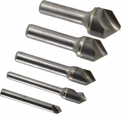 Hertel - 5 Piece, 1/4 to 1" Head Diam, 90° Included Angle, Countersink Set - Apex Tool & Supply