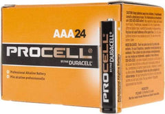 Duracell - Size AAA, Alkaline, 24 Pack, Standard Battery - 1.5 Volts, Button Tab Terminal - Apex Tool & Supply