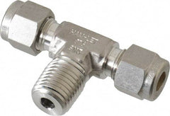 Ham-Let - 1/4" OD, Grade 316Stainless Steel Male Branch Tee - Comp x Comp x MNPT Ends - Apex Tool & Supply
