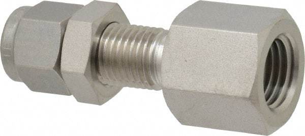 Ham-Let - 1/4" OD, Grade 316Stainless Steel Bulkhead Female Connector - Comp x FNPT Ends - Apex Tool & Supply