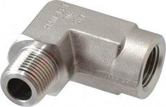 Ham-Let - 3/8" Grade 316 Stainless Steel Pipe 90° Street Elbow - FNPT x MNPT End Connections, 5,000 psi - Apex Tool & Supply