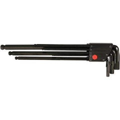 Wiha - 9 Piece, L-Key Long Arm Ball End Hex Key Set - 1.5 to 10mm Range, Chrome Vanadium Molybdenum - Apex Tool & Supply