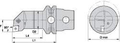 Kennametal - Right Hand Cut, Size KM63, CN.. Insert Compatiblity, Internal Modular Turning & Profiling Cutting Unit Head - 27mm Ctr to Cutting Edge, 140mm Head Length, Through Coolant, Series Kenlever - Apex Tool & Supply