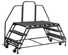 PW Platforms - 6 Step Platform - 500 Lb Capacity, 60" Platform Height, 131" Base Width x 38" Base Depth - Apex Tool & Supply