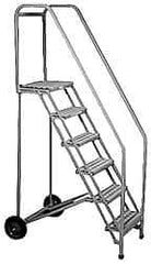 PW Platforms - 130" 10 Step Ladder - Portable Safety Ladder, 300 Lb Capacity, 100" Platform Height, 30" Base Width x 78" Base Depth, Perforated Tread - Apex Tool & Supply