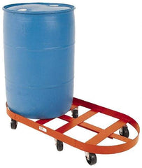 Made in USA - 1,800 Lb Load Capacity, 30 Gal Drum Dolly - 19-1/2" Wide x 6-3/4" High, 6 Wheels - Apex Tool & Supply