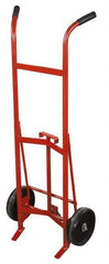 Made in USA - 30 & 55 Gal Drum Hand Truck - 25-1/2" Wide x 59" High, 2 Wheels - Apex Tool & Supply