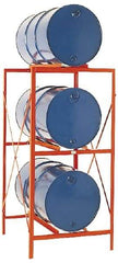 Made in USA - 2,400 Lb Load Capacity, 30 & 55 Gal Drum Storage Rack - 33" Wide x 70" High - Apex Tool & Supply