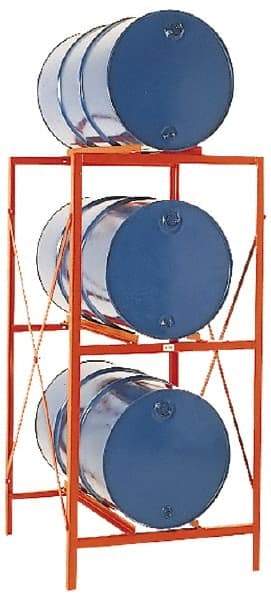 Made in USA - 4,800 Lb Load Capacity, 30 & 55 Gal Drum Storage Rack - 60" Wide x 70" High - Apex Tool & Supply