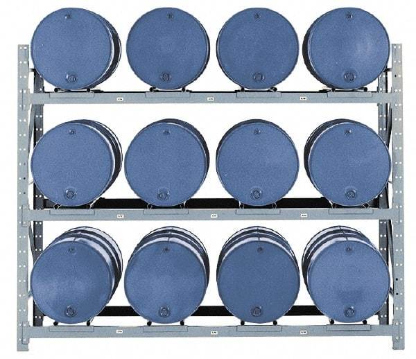 Made in USA - 19,300 Lb Load Capacity, 30 & 55 Gal Drum Pallet Rack - 102" Wide x 120" High - Apex Tool & Supply