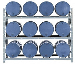 Made in USA - 19,300 Lb Load Capacity, 30 & 55 Gal Drum Pallet Rack - 102" Wide x 120" High - Apex Tool & Supply